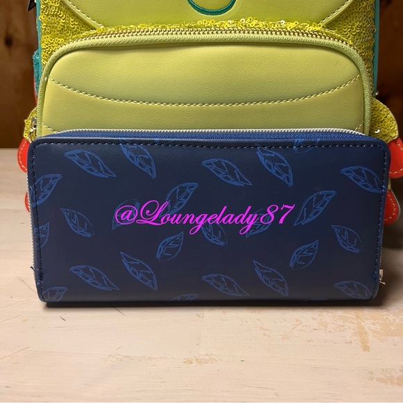 NWT A Bug's Life Heimlich Exclusive Sequined Loungefly Mini Backpack and Wallet - Picture 7 of 8